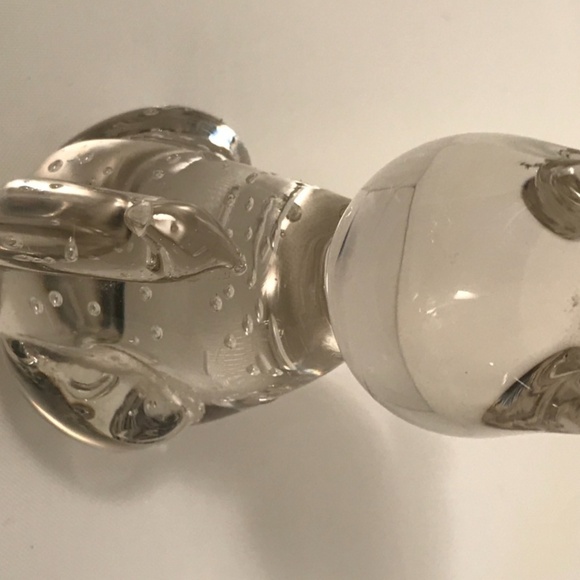 PAPERWEIGHT Art Glass Bullicante  Kitty Clear Glass - Picture 3 of 3